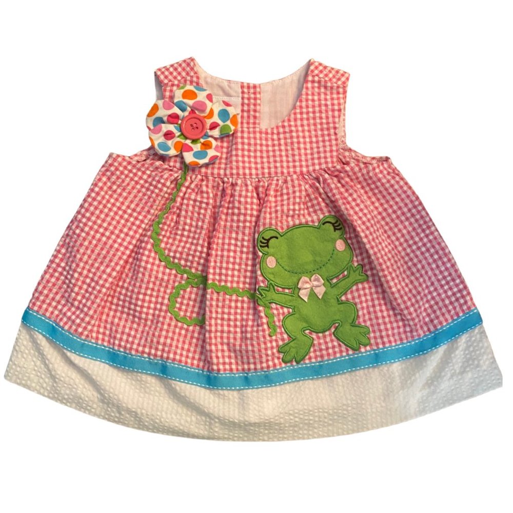 12m Bonnie Baby Seer Sucker Frog Dress